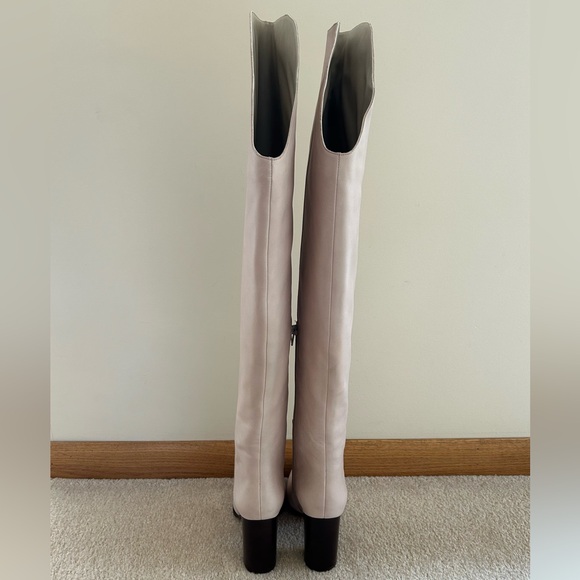 NIB Free People Jeffrey Campbell Ollie Over-the-Knee Boots in Light Grey Leather - Picture 8 of 16